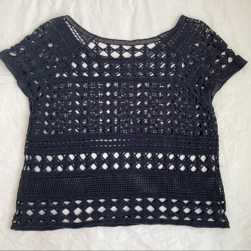 Black Crochet Blouse